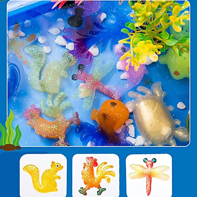 Kit Magic Water Elf UNGLINGA - 34 Flacons Gel Coloré, Animaux Aquatiques, Jouet Créatif Enfants
