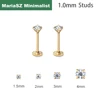 2/6PCS Stainless Steel Gold Color 18G Nose Stud Cartilage Piercing Jewellery Helix Tragus Lip Flat Back Tiny Earrings for Women 1