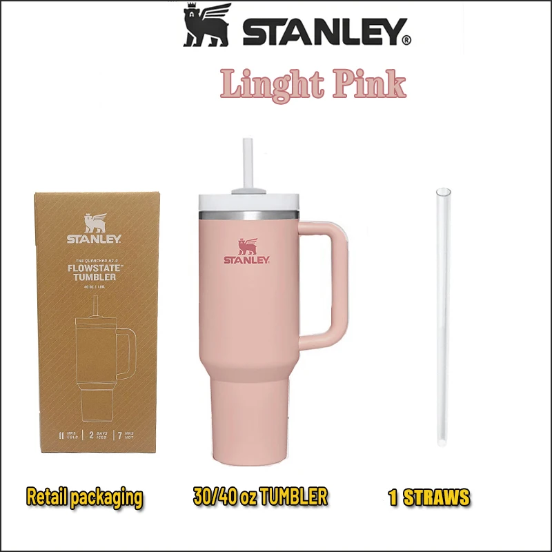 Stanley Fashion 40oz/1.1L Tumbler With Handle Leopard Tumbler With Straw  Lids Stainless Steel Coffee Tumbler Termos Cup Car Mugs - AliExpress