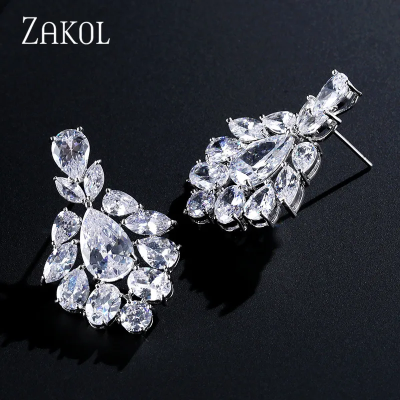 [TATIANA] 韓国☆Water drop Cubic One-Touch Earring Emmaclarck|elegant Cubic Zirconia Water Drop Earrings For