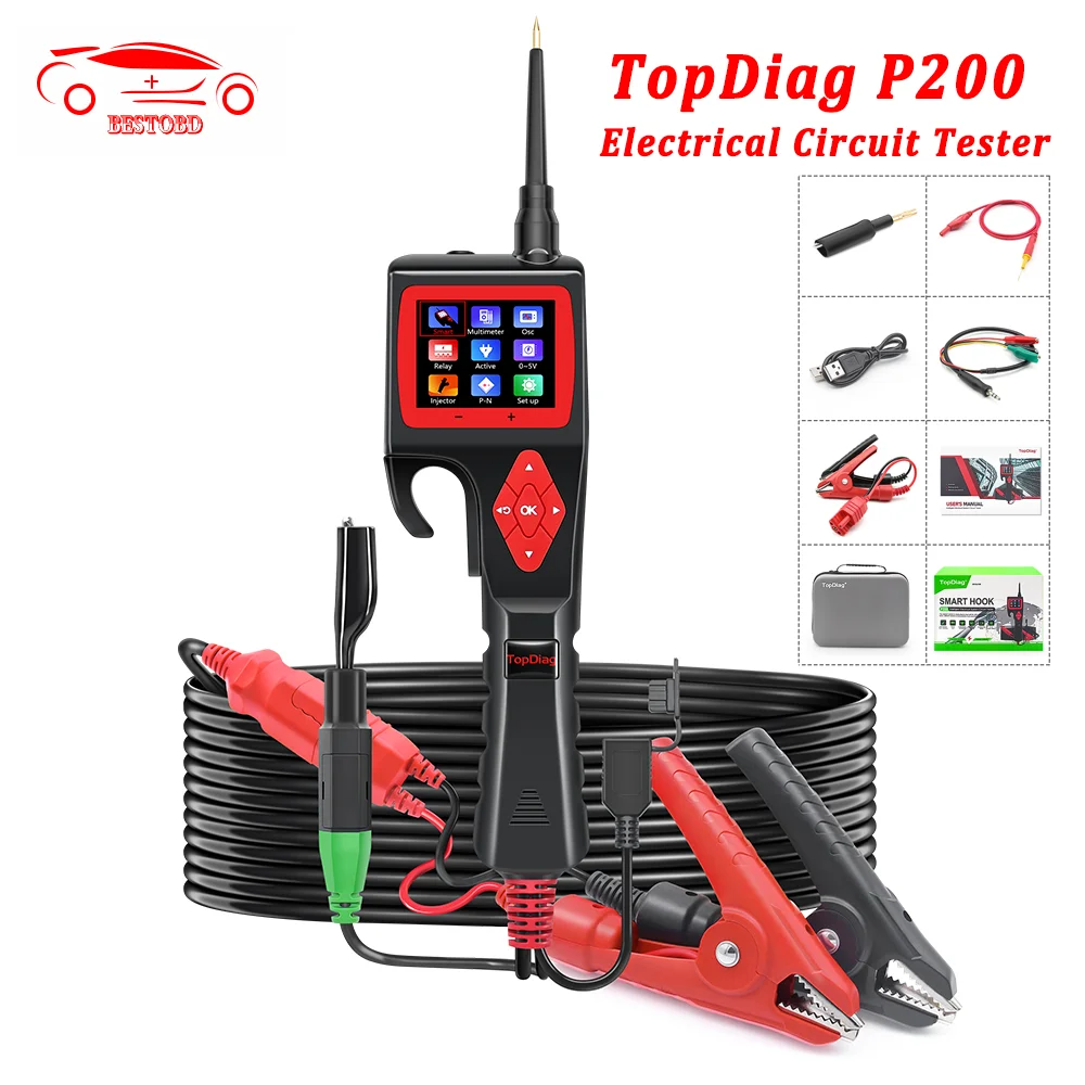 TopDiagP200SMARTHOOKPowerfulProbe9V30VElectricalCircuitTester