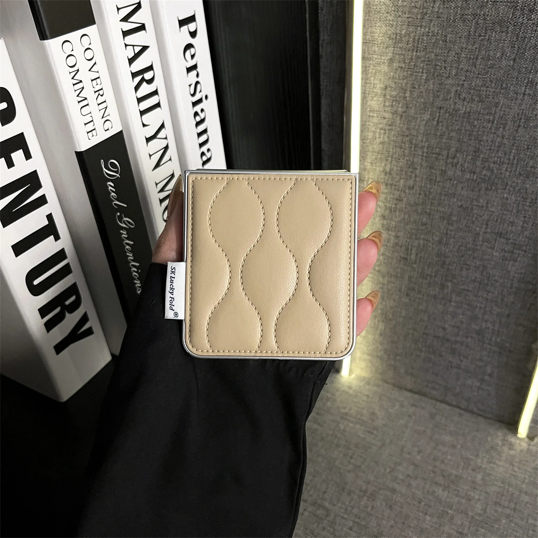 Luxury Solid Color Wave Design Phone Case - White, Black, Pink, Khaki