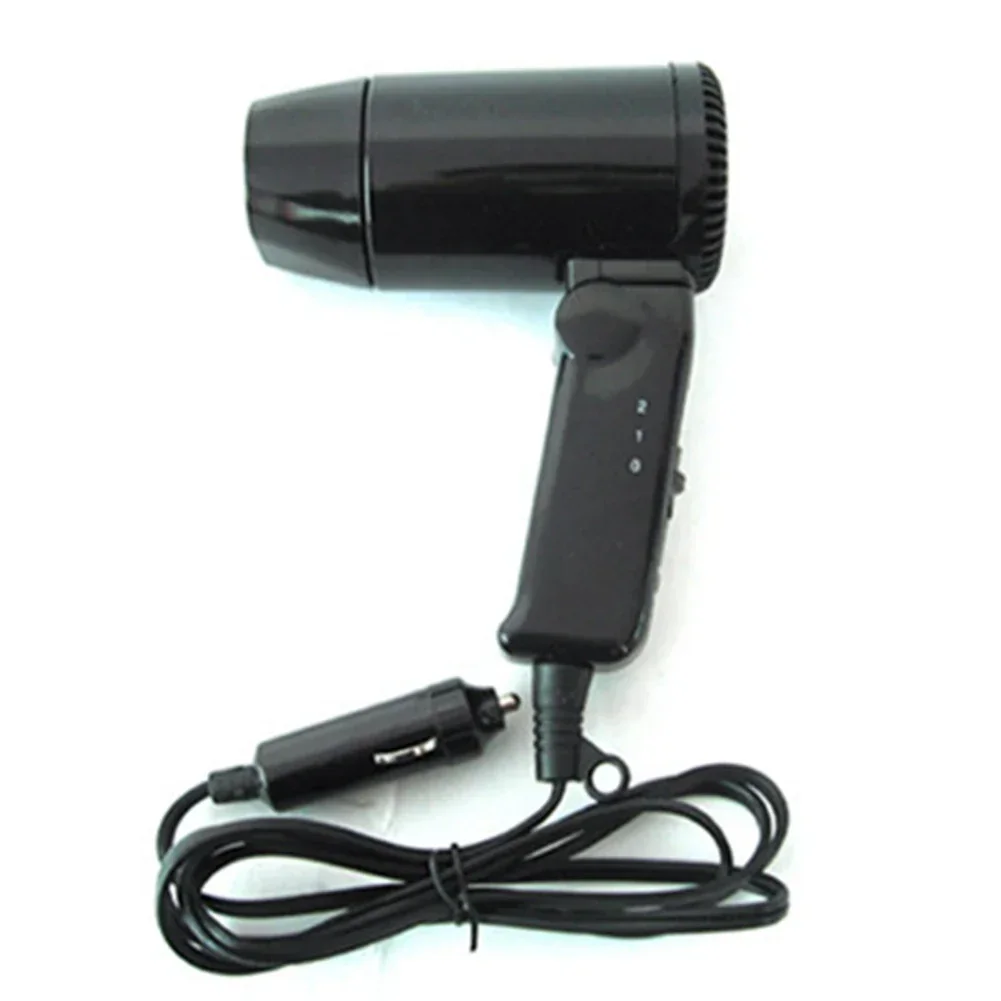 Compact Vehicle Dryer 12V Hair Dryer Hot Cold Blower 1.2 Meters Power Cable Car Styling Hair Folding Handle