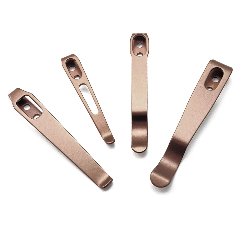 4 Types 420 Stainless Steel Knife Pocket Clip Back Clamp with 3pcs M2.5 Screws DIY Make Replace Accessories Parts
