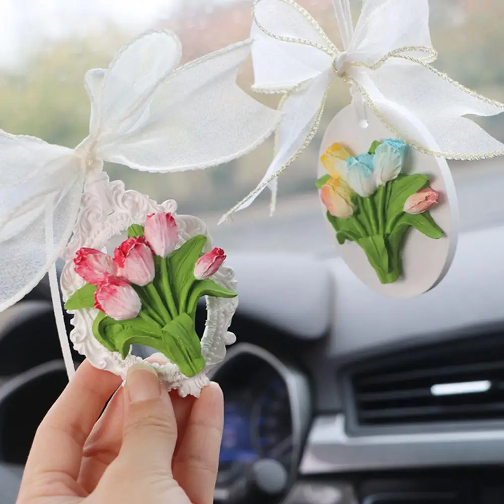 

Car Fragrance Creative Eye-catching Non-fading Car Hanging Tulip Aromatherapy Decor Auto Accessories