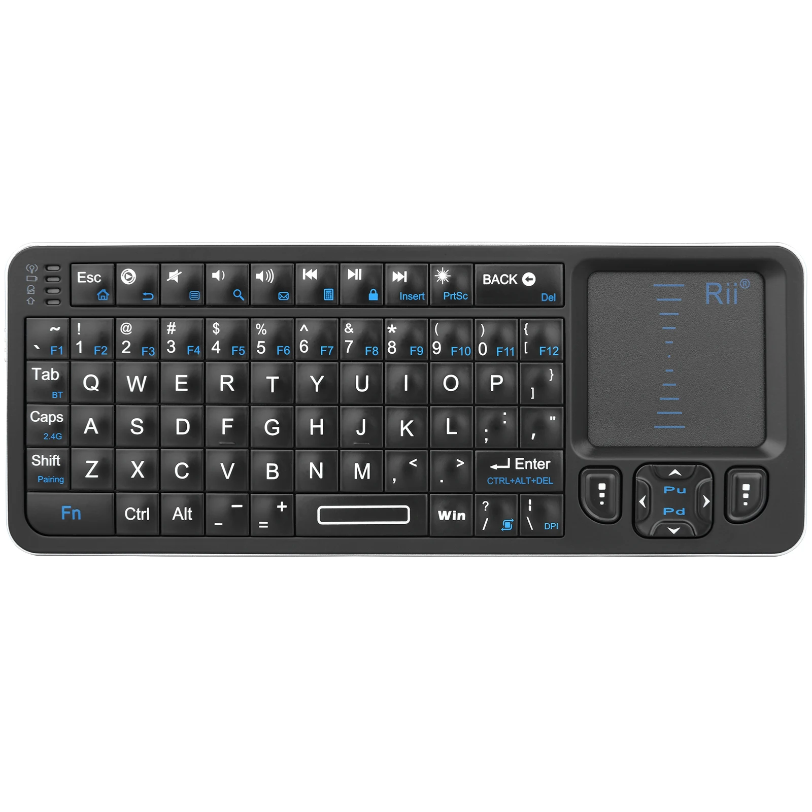 Rii-mini Teclado Bluetooth K06 Retroiluminado 2.4ghz sem Fio com Touchpad de Aprendizagem ir Caixa de tv Android Mac Laptop Windows