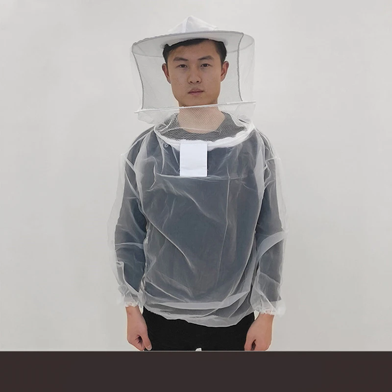 Beekeeping Suit Beekeeping Clothing Clear Breathable Beekeeping Jacket with Round Veil and Hat for Protection from Bee Lightweight Removable Hat for Men and Woman