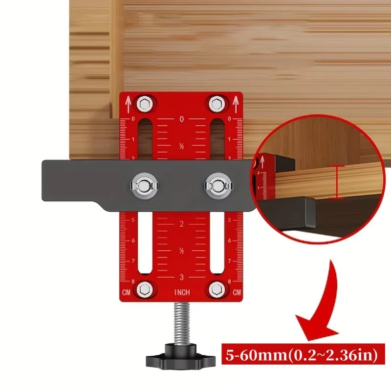 Cabinet Door Mounting Jig W/ Support Arm&Clamp,Aluminum Cabinet Door Positionner for Installing Cabinets W/ Face Frame/Frameless