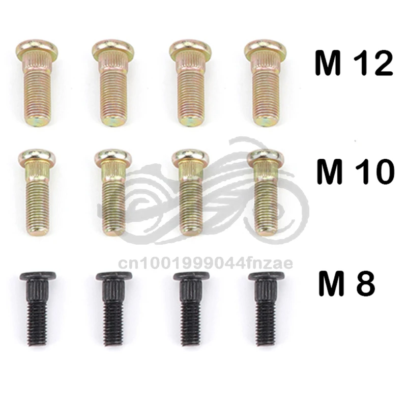 4 Pcs/lot 10.9 steel  Spline Screw M12*1.25/M10*1.25 /M8*1.25 Wheel Hub Stud for ATV UTV Kart Quad Bike Parts