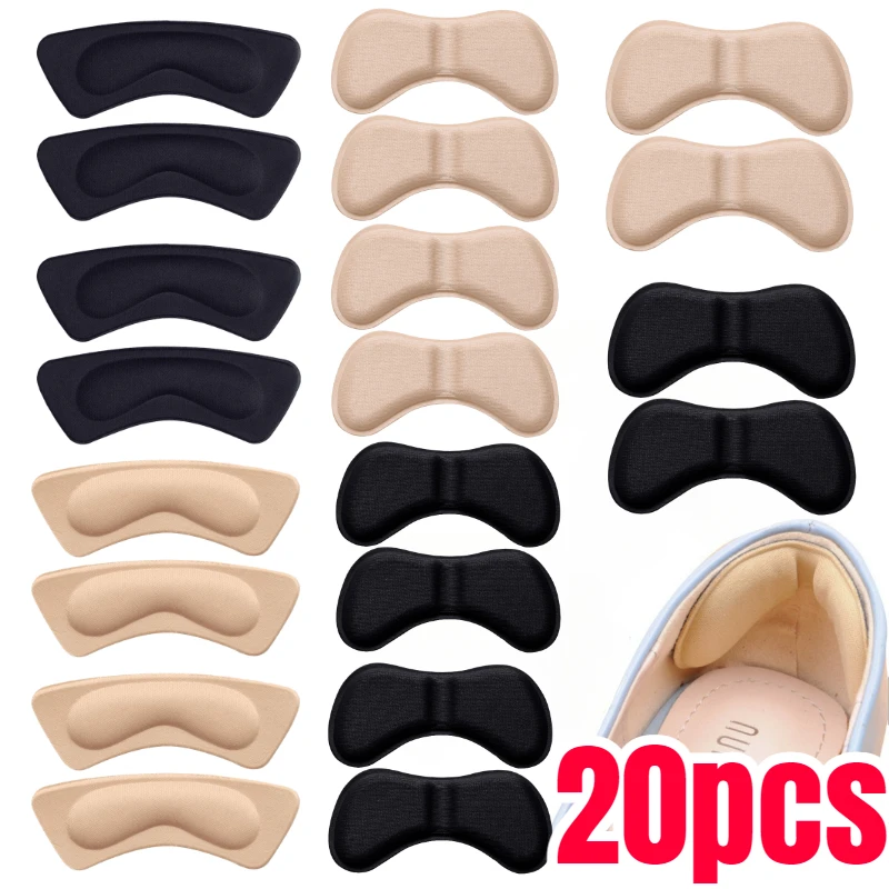 

20PCS Heel Insoles Patch Soft Sponge Invisible Heel Stick Thickened Anti Wear Heel Drop High Heel Shoes Adhesive Heel Protector