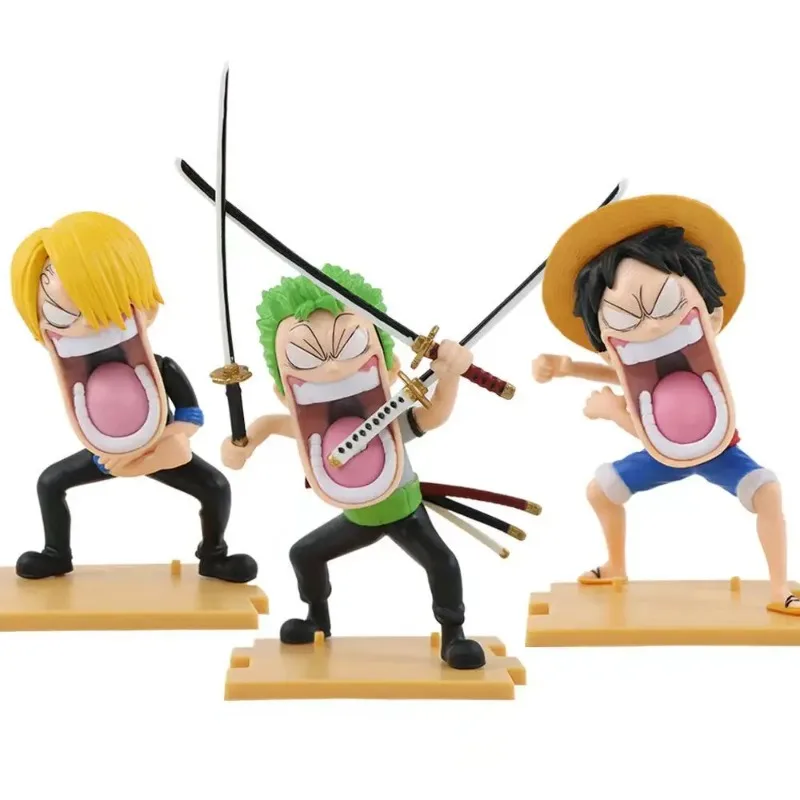 3-piece set One Piece Hungry Trio, Captain Sanji, Monkey D. Luffy
