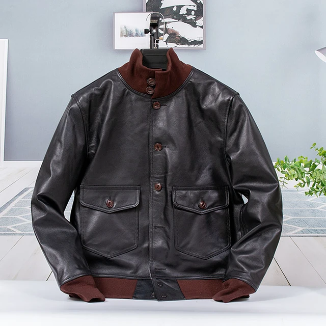 Free Shipping.sales Brand New Men Cowhide Coat.natural Quality Thick Men's  Genuine Leather Jacket.vintage Style Leather Clothes - Genuine Leather -  AliExpress