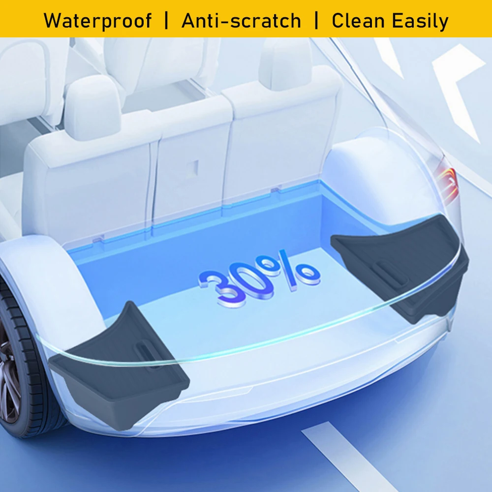 For Tesla Model 3 2025 2026 Trunk Storage Bins Model 3 Highland Organizer Waterproof Rear Trunk Side Storage Box Mat Accessories