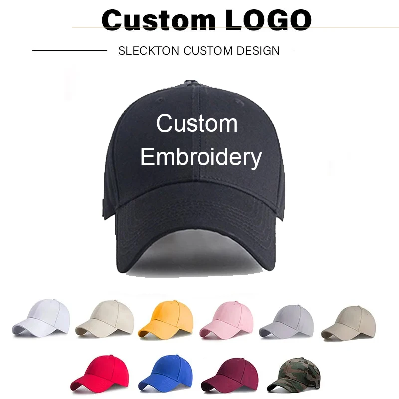 

Custom Logo Embroidery Baseball Cap Diy Text Pattern Sun Hat Colorful Design Cotton Caps Wholesale Dad Hats
