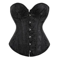 Corset sexy pour femme, imprimé noir, style gothique, avec ceinture amincissante et serre-taille, à lacets, grandes tailles S-XXL 1