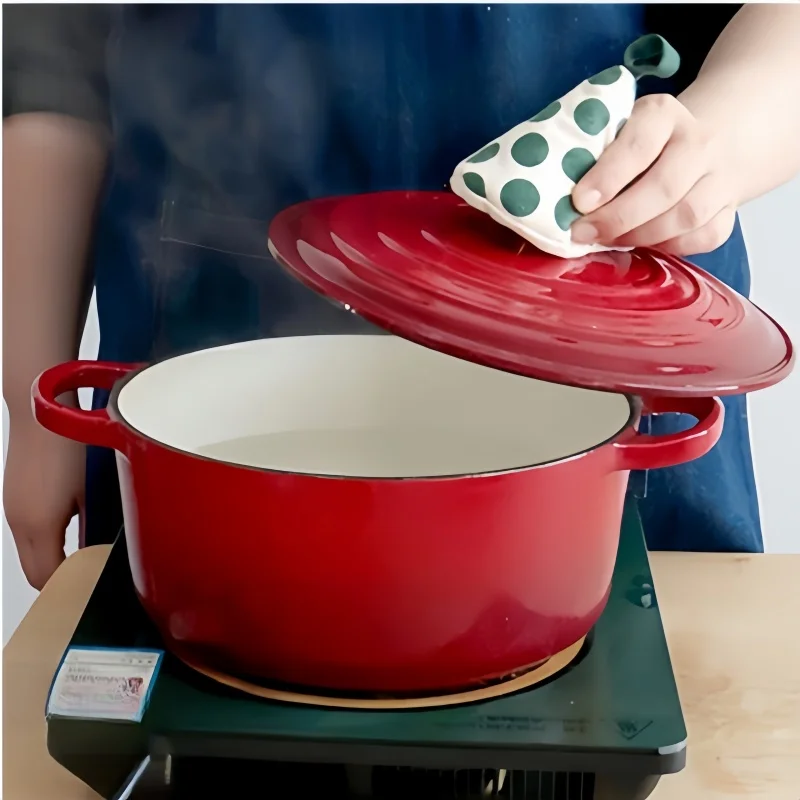 Triangle Pot Handle Cap Non-slip Heat Insulation Glove High Temperature Resistance Cotton Oven Gloves Portable Kitchen Gadget Kitchen Gloves Cotton Pot Holders