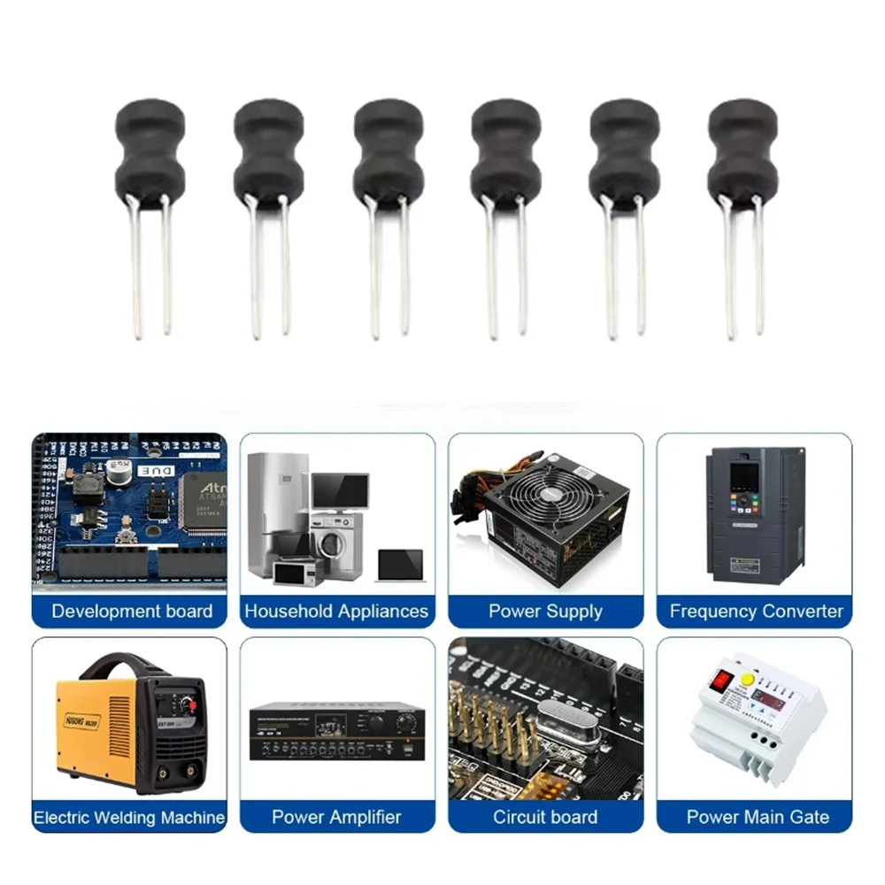 10pcs 1016 4x 6*8 8*10 9*12mm I-shaped power inductor 1uH uH 4.7uH 10uH 22uH 47 100uH 330uH 1.5mH 25mH 30mH 100mH DIP inductance power inductor