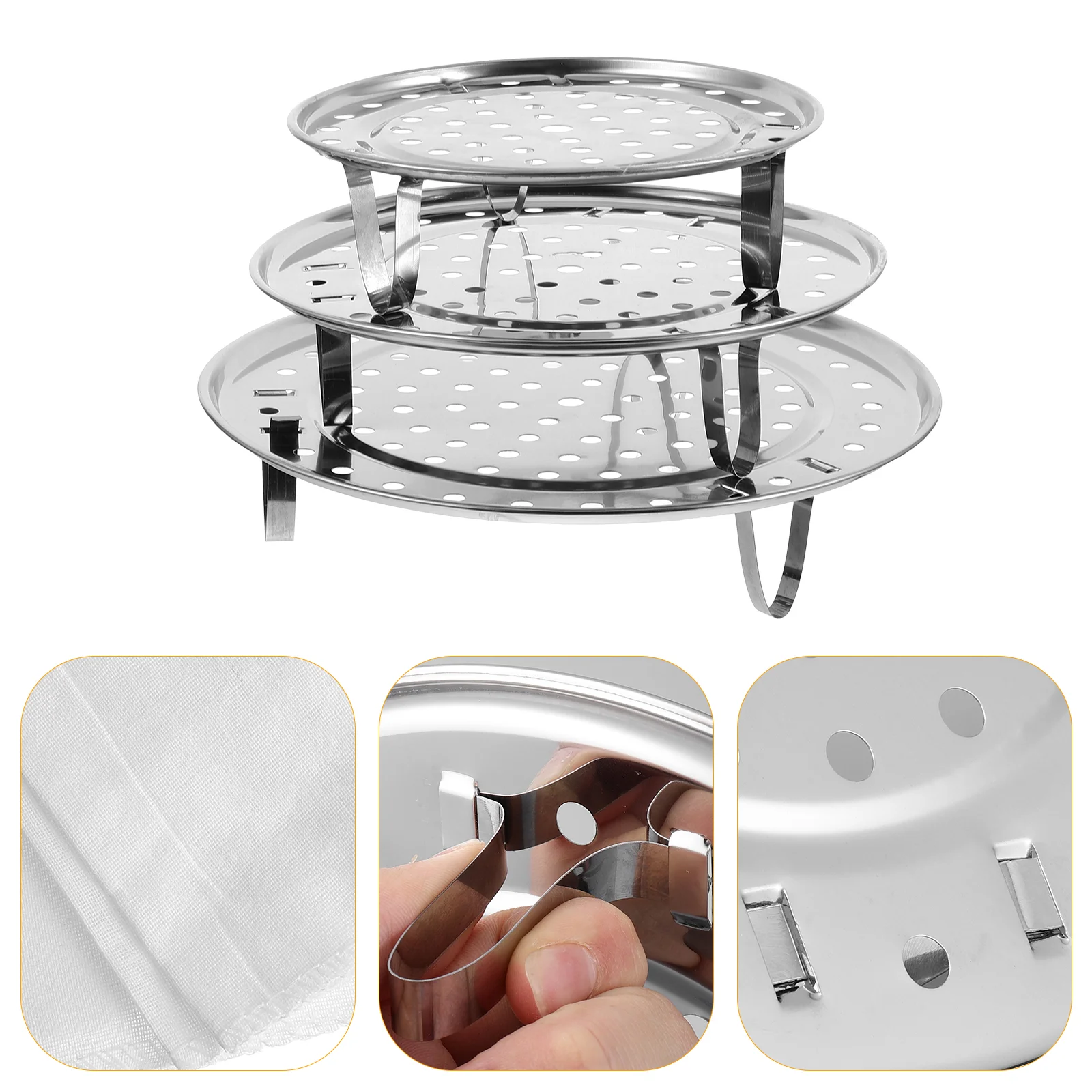 

Steam Rack Steaming with Holes Steamed Bun Stainless Steel Plate Steamer Cooker