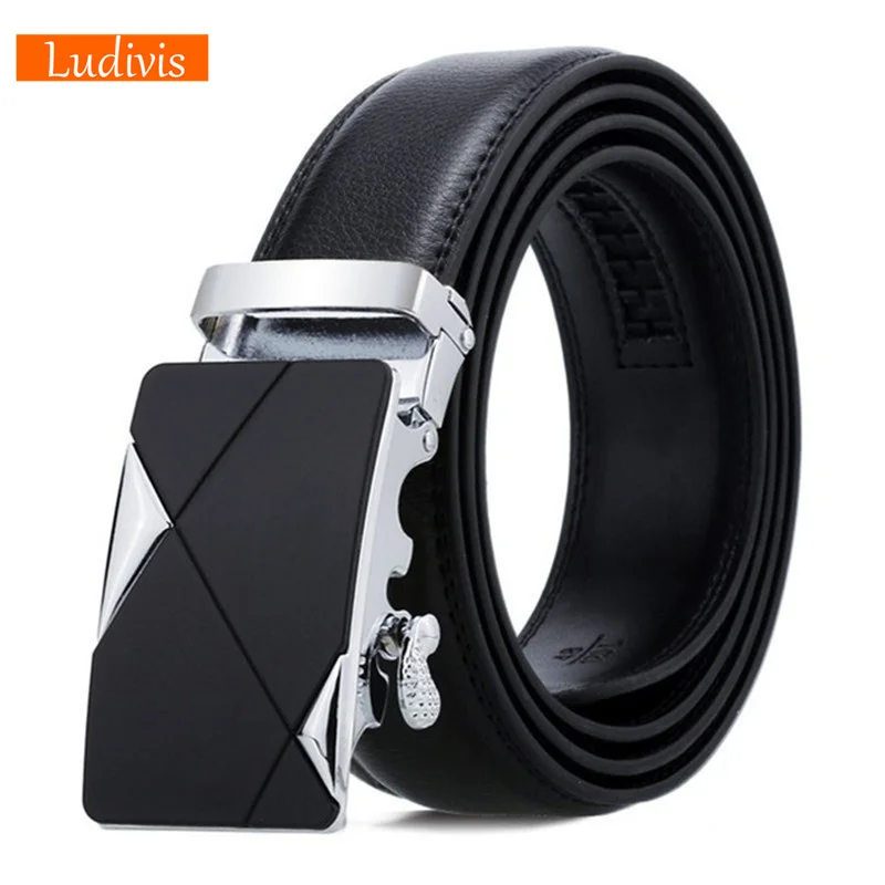 

Men Belt Male Genuine Leather Strap Belts For Men Top Quality Automatic Buckle black Belts Cummerbunds cinturon hombre