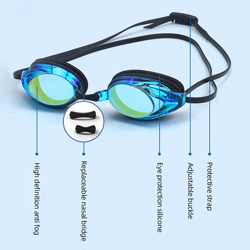 Swim Goggles With earplugs Professional Anti Fog No Leaking UV Protection Wide View 1PCS swimming goggles