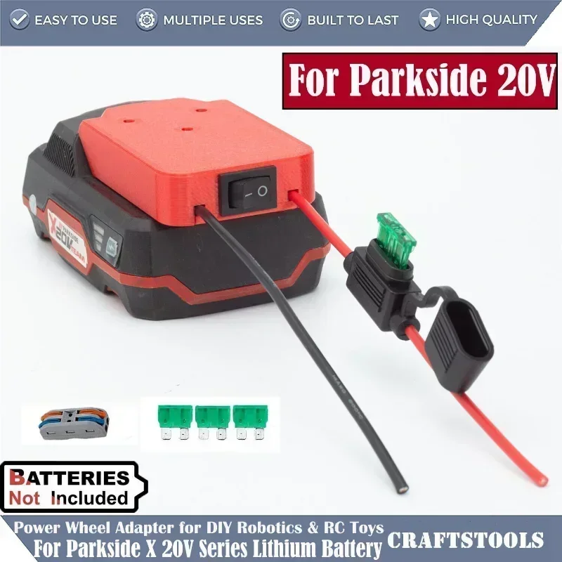 Power Wheels Adapter For Lidl Parkside X20V Team Lithium Battery