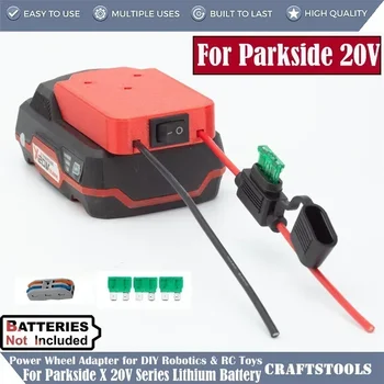Power Wheels Adapter For Lidl Parkside X20V Team Lithium Battery Power Connector DIY w/Switch