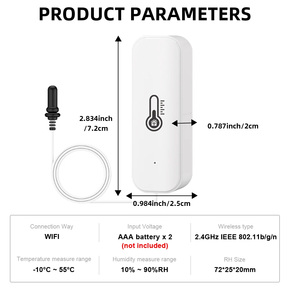 Smart WiFi Thermometer Hygrometer with Remote Monitoring & Voice Control