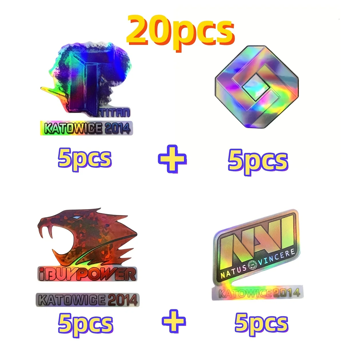 20-Piece Holographic CSGO Sticker Pack - Vibrant, Waterproof Decals for ...