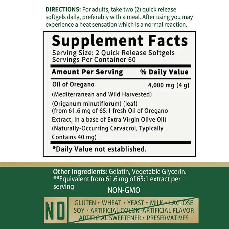 Oil of Oregano Healthy Immune-for Digestion, Heart Health, Detoxification and Immune Support