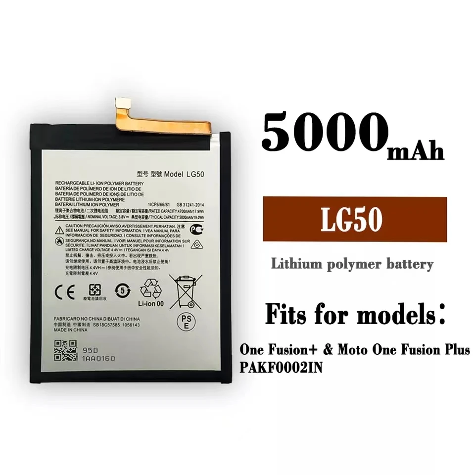 New Battery 3.8v 5000mah Battery For Moto One Fusion Plus Motorola Smartphone Batteries Lg50