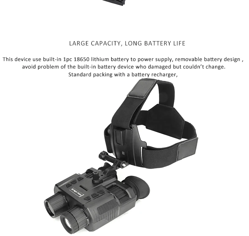 NV8000 Helmet HD Infrared Night Vision Device, 3D Hunting Video Camera, Outdoor Camping Tent, Travel Binoculars