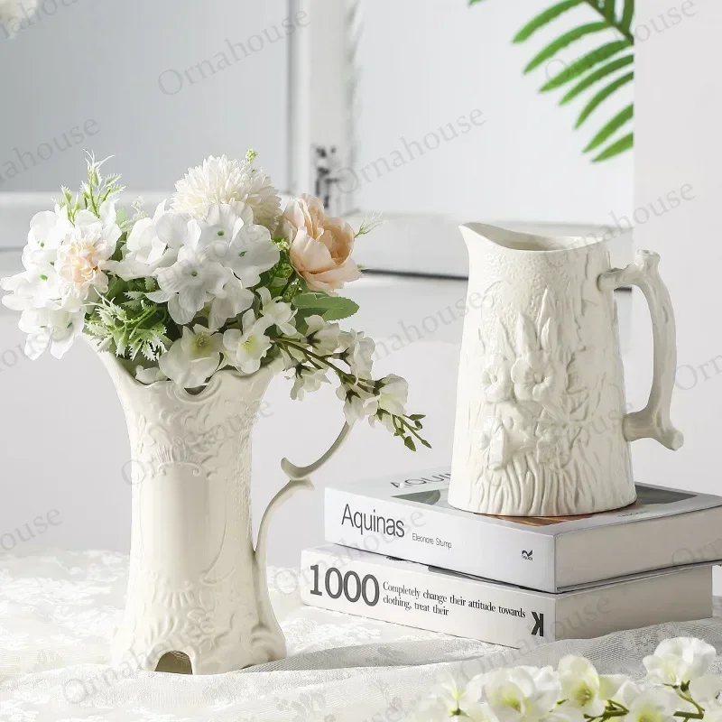 

Винтажная керамическая ваза для гидропоники, домашнее настольное украшение ручной работы, украшение для гостиной в французском стиле