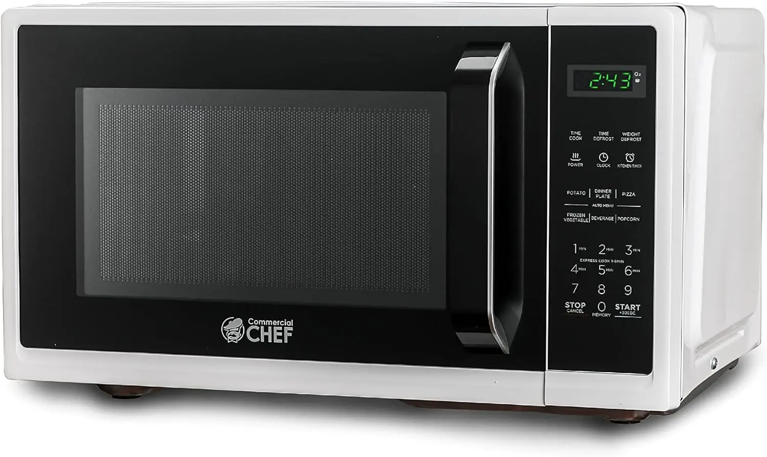 

Маленькая микроволновая печь CHEF 0,9 куб. Фут. Настольная микроволновая печь с цифровым дисплеем, белая микроволновая печь и 10 уровней мощности, выдающийся P Por
