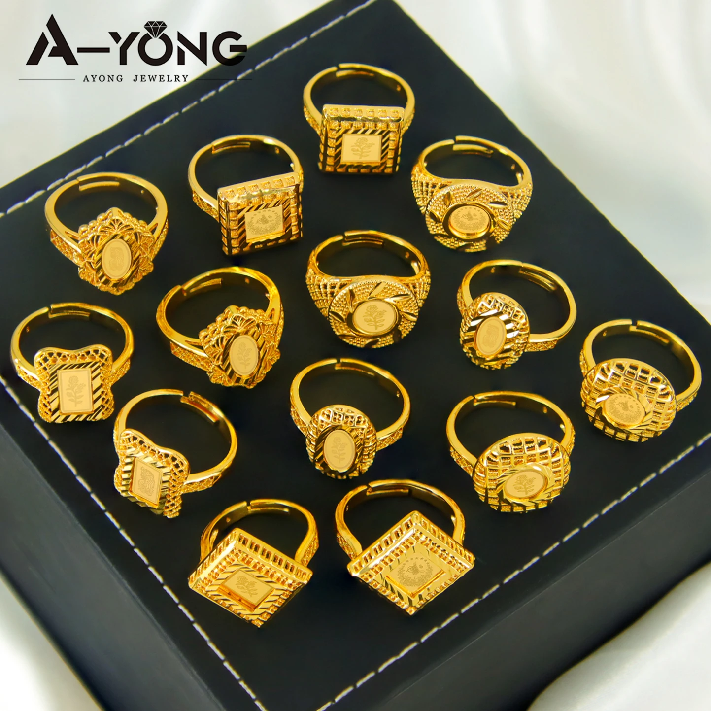 Algerien Braut Vintage Ringe 21k vergoldet verstellbare türkische Hochzeit Vintage Münzen Ring Nigeria klassische Frauen Hochzeit Schmuck – Detail 2