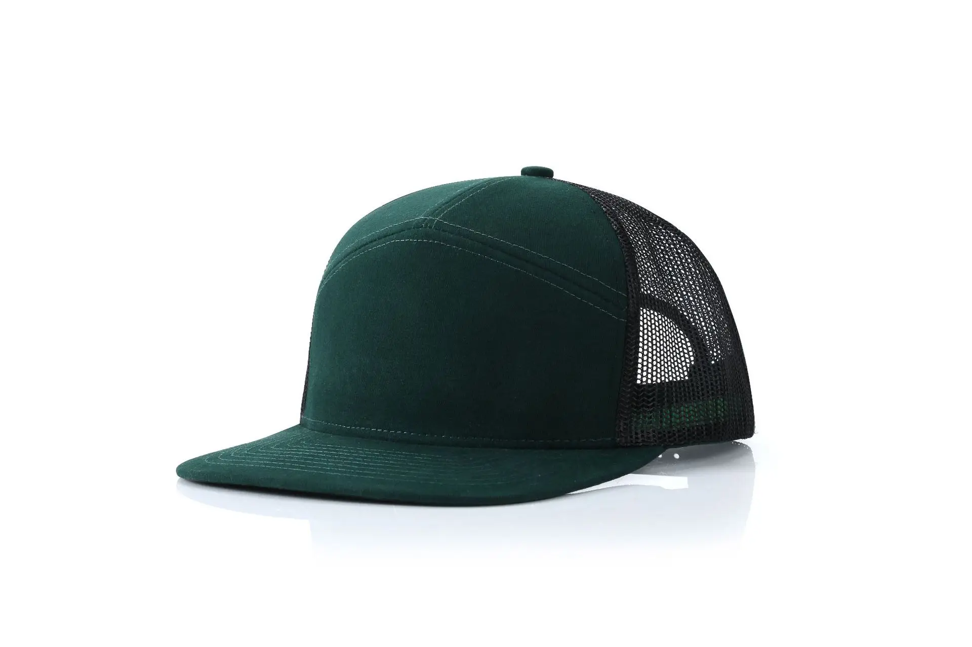Custom Logo 7 Panel Trucker Hat Unisex Flat Brim Patchwork Mesh Baseball Caps Mens Hip Hop Sport Hats Visor Hat casquette gorros 5