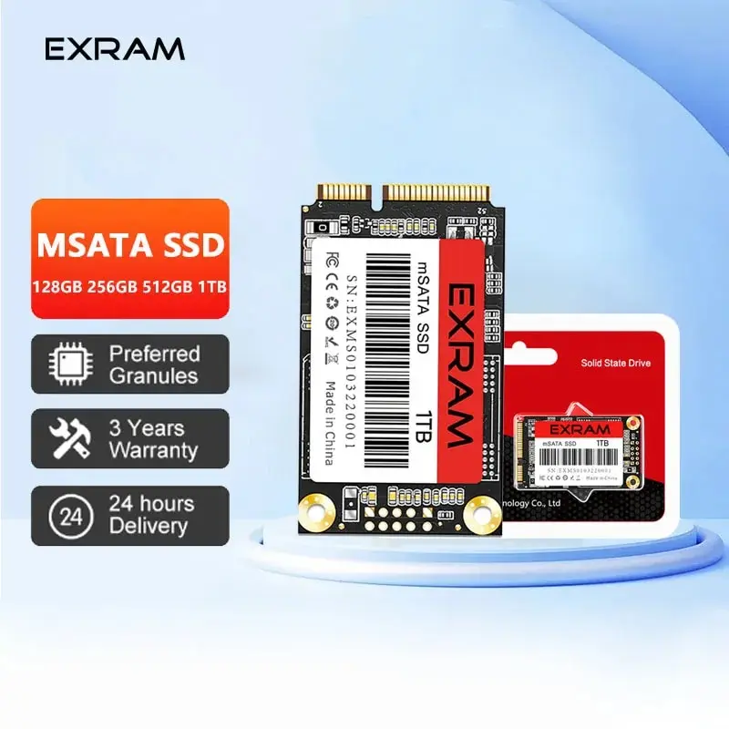 SSD Interne KUIJIA 1.8" MSATA 64/128/256/512 Go – Disque Dur Solide SATA 3, Ultra-rapide Et Résistant Aux Chocs, Idéal Pour PC Et PC Portable