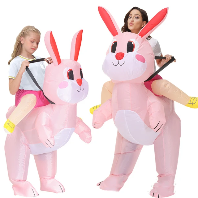 Easter Day Riding Rabbit Festive Event Cosplay Halloween Costumes for Women Chilren Inflatable Costume