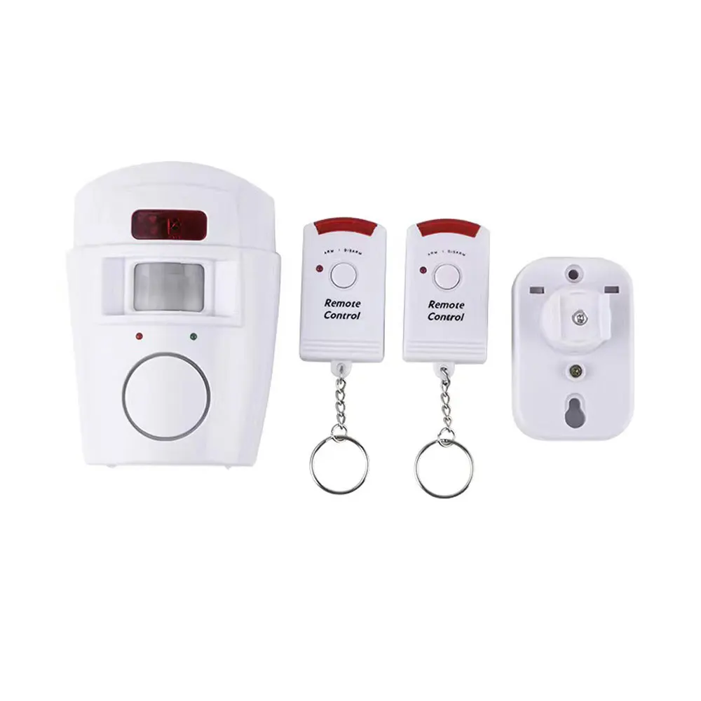 

105dB Alarm Monitor Wireless Alarm System + 2 Remote Controls Home Security System IR Infrared Motion Sensor Alarm Detector