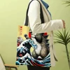 Catzilla Japanese Art Tote Bag Reusable Shoulder Shopping Beach Bag For Women, Durable Casual Carryall 5