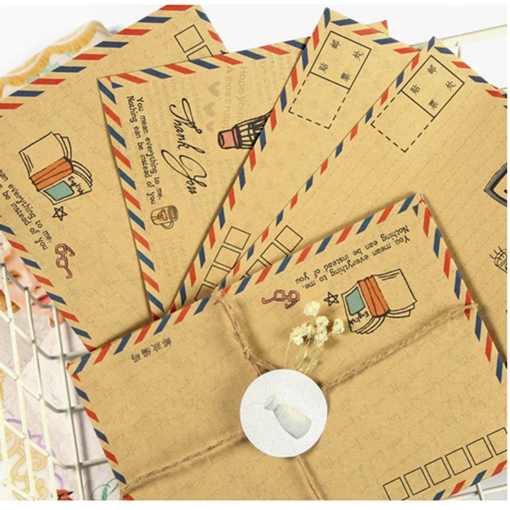 8Pcs Vintage Kraft Classic Envelopes B6 Mini Envelopes Post Photo Letter Gifts Storage Office School Supplies