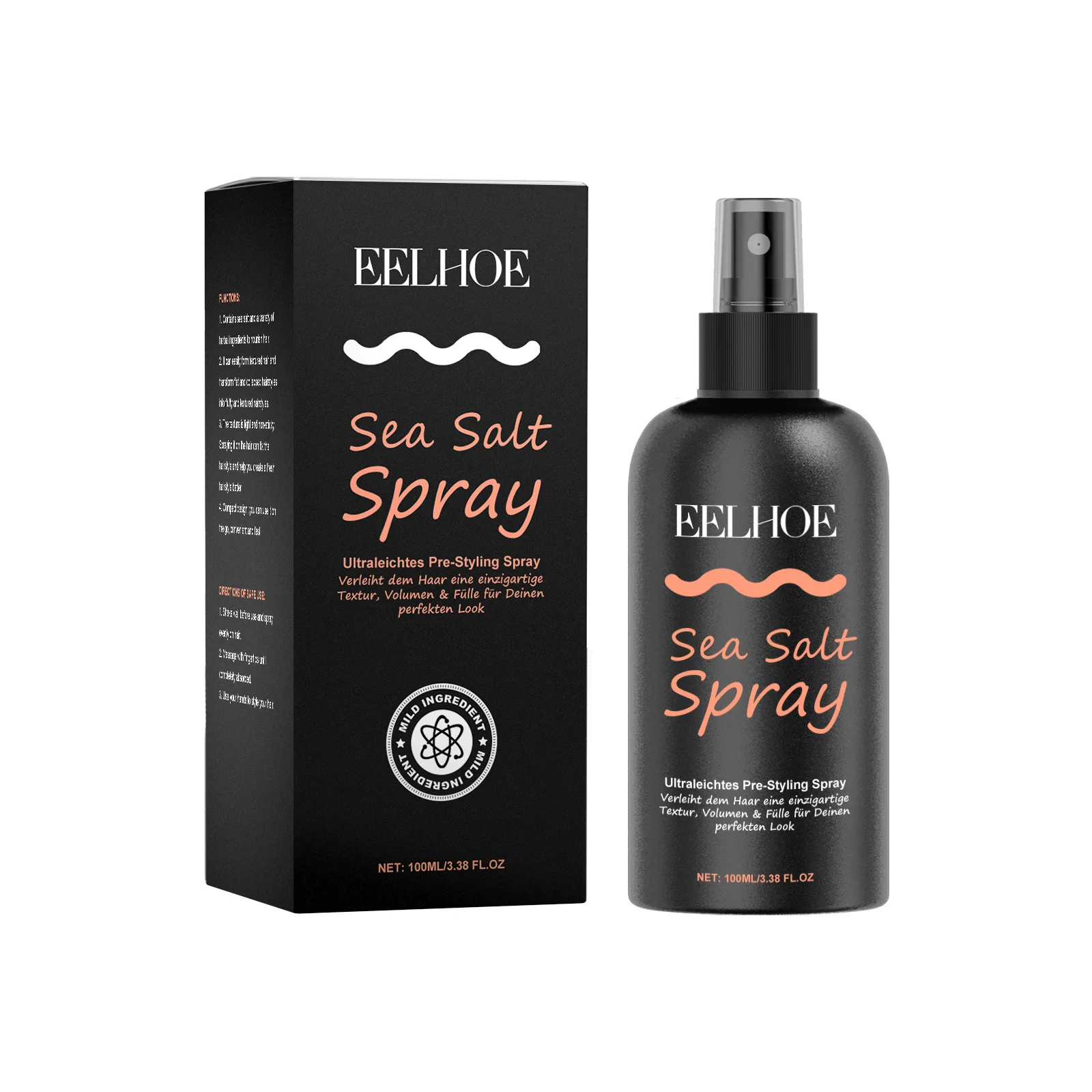 EELHOE Hair Sea Salt Styling Spray Lazy Refreshing Oil Control Fluffy Hair Leave-in Styling Dry Spray for 100ml