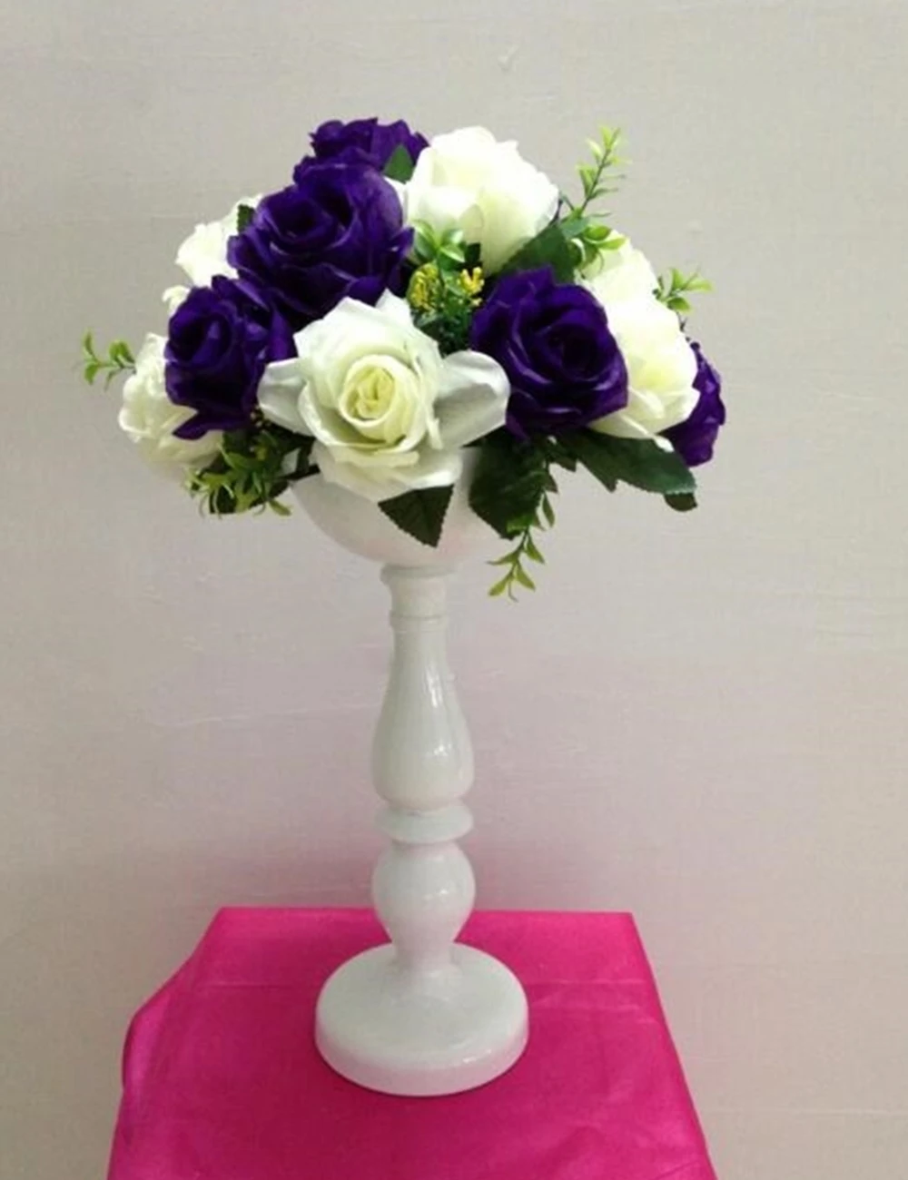 

Новое поступление, 37 см, высокая белая металлическая ваза для цветов, центральный столик свадебного стола, украшение для дома, отеля, дороги, 10 шт./партия