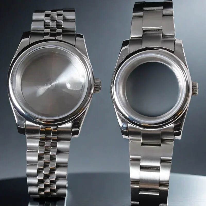 Seiko Mod Uhrengehäuse für NH35 Uhrwerk Oyster Perpetual Smooth Edge Stahlgehäuse Saphirglas Oyster Jubilee Armbandteile