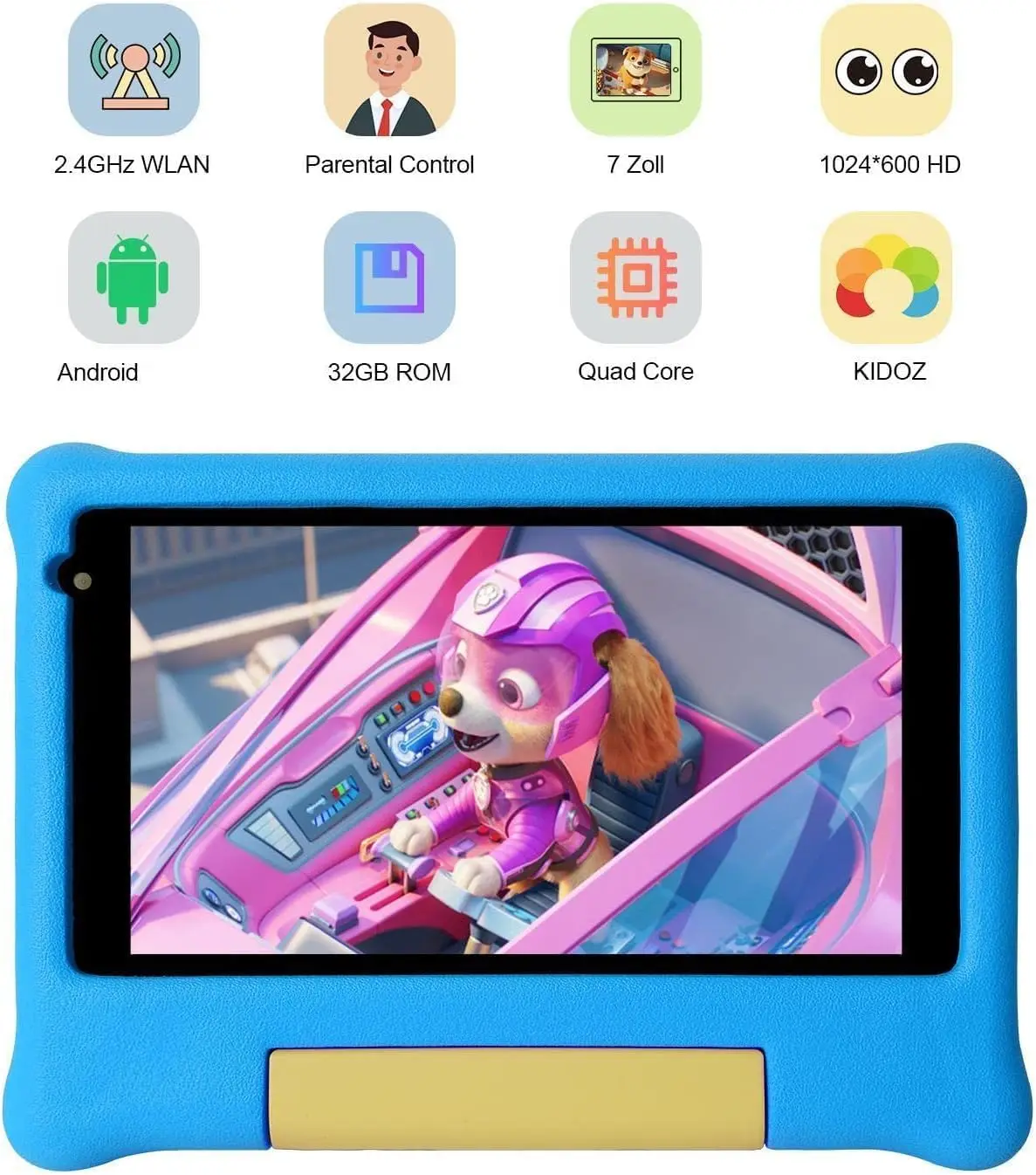 Kid Tablet 7 Inch Tablet for Children Android 13 5GB RAM 32GB ROM 128GB Expandable Quad Core Wi-Fi Bluetooth Type-C Children's - Image 3