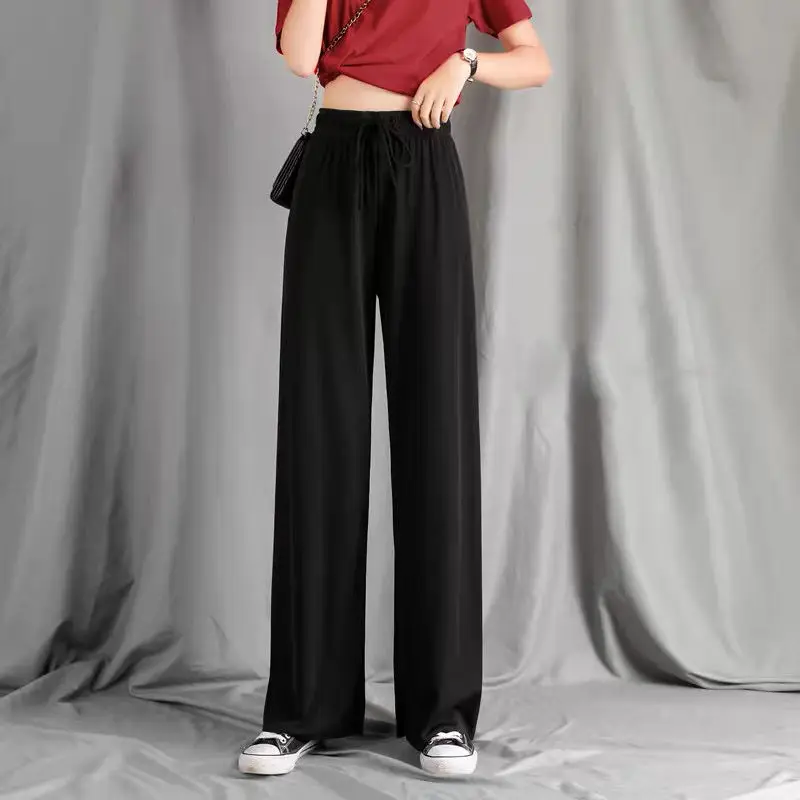 cargo pants Retro Flared Pants Women Belt Distressed Loose And Thin Casual Wide-legged Long Pants Fashion Trousers Women Jeans Plus Size gap jeans Jeans