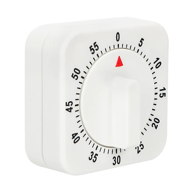 เครื่องมือทําอาหารนาฬิกาปลุกนับถอยหลังเตือนเครื่องมือห้องครัว 60 นาทีจับเวลาครัวสีขาวสแควร์จับเวลาเครื่องกล 2