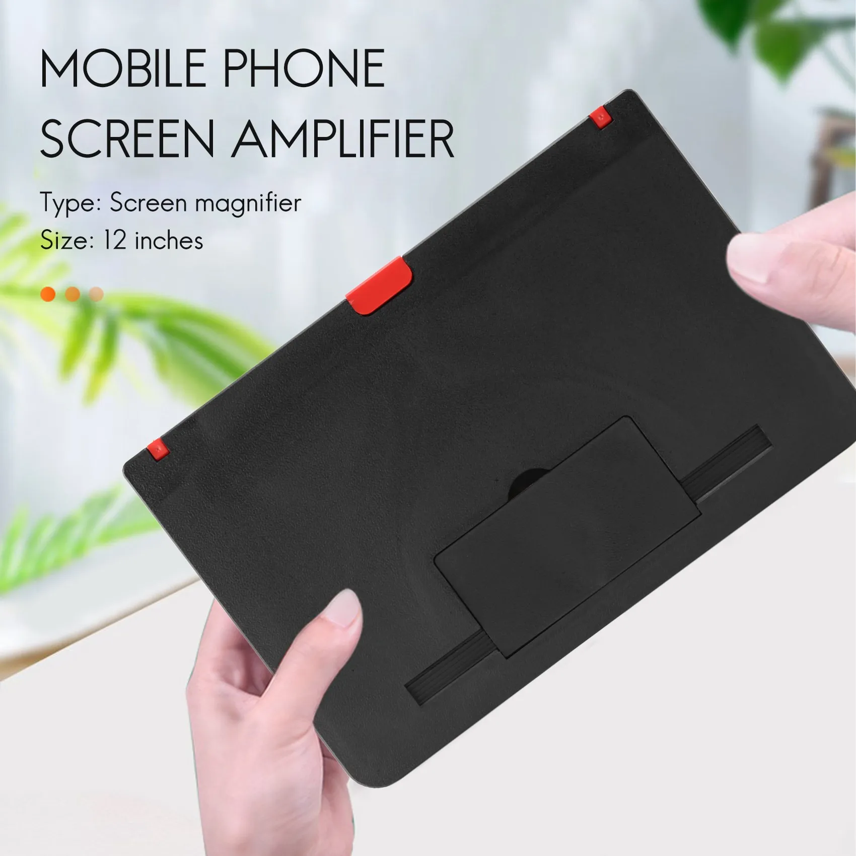 Mobile Phone Screen Magnifier 12 Inch 3D HD Video Amplifier Stand Bracket Movie Game Black Folding Desk Holder