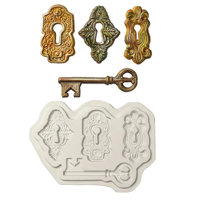 Key Lock Core Szilikon Penész Diy Party Torta Díszítő Szerszámok Cukorkás Csokoládé Gumpaste Penészek