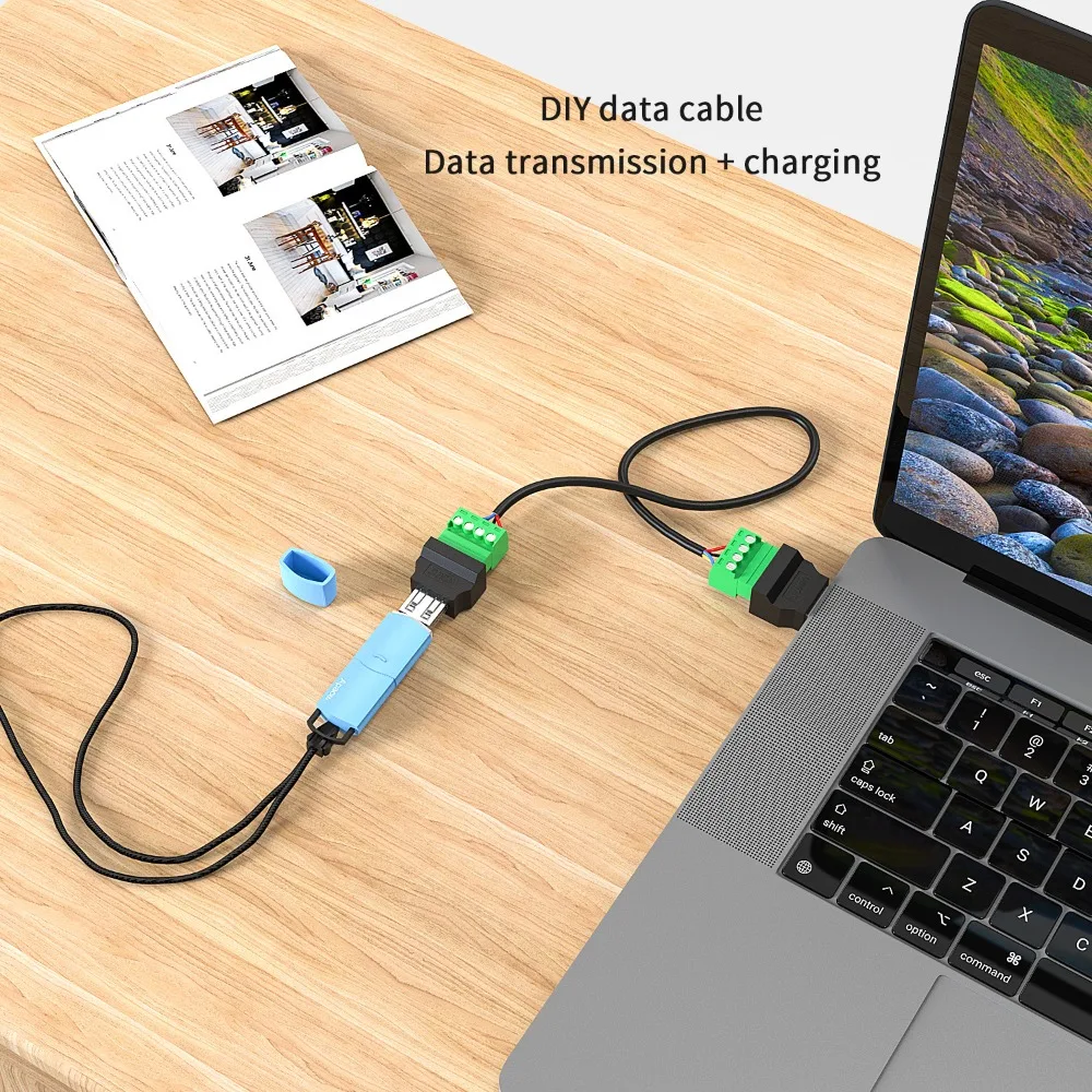USB 2.0 Type A to 4-Pin Screw Terminal Adapter (No Welding Required)