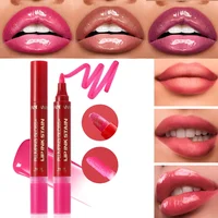 6-color double-ended lip pencil, lip oil, liquid watercolor lip pencil, moisturizing and easy-to-apply lip gloss 1